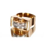 An Art Deco gold and diamond set ring