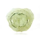 A large mid-20th Century green Studio glass dish o