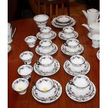 A Shelley rose decorated tea set