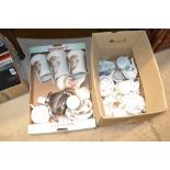 Two boxes containing various china to include Duch