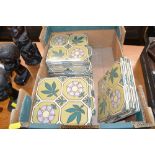 Twenty two Victorian tiles marked M.A.W. & Co.