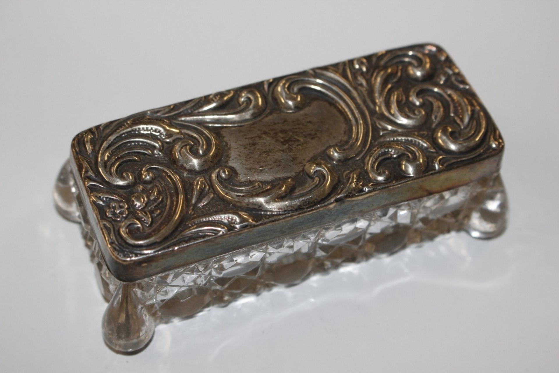 A cut glass and silver mounted hair tidy; a cut gl - Image 6 of 10