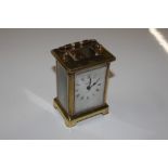 A French brass cased carriage clock