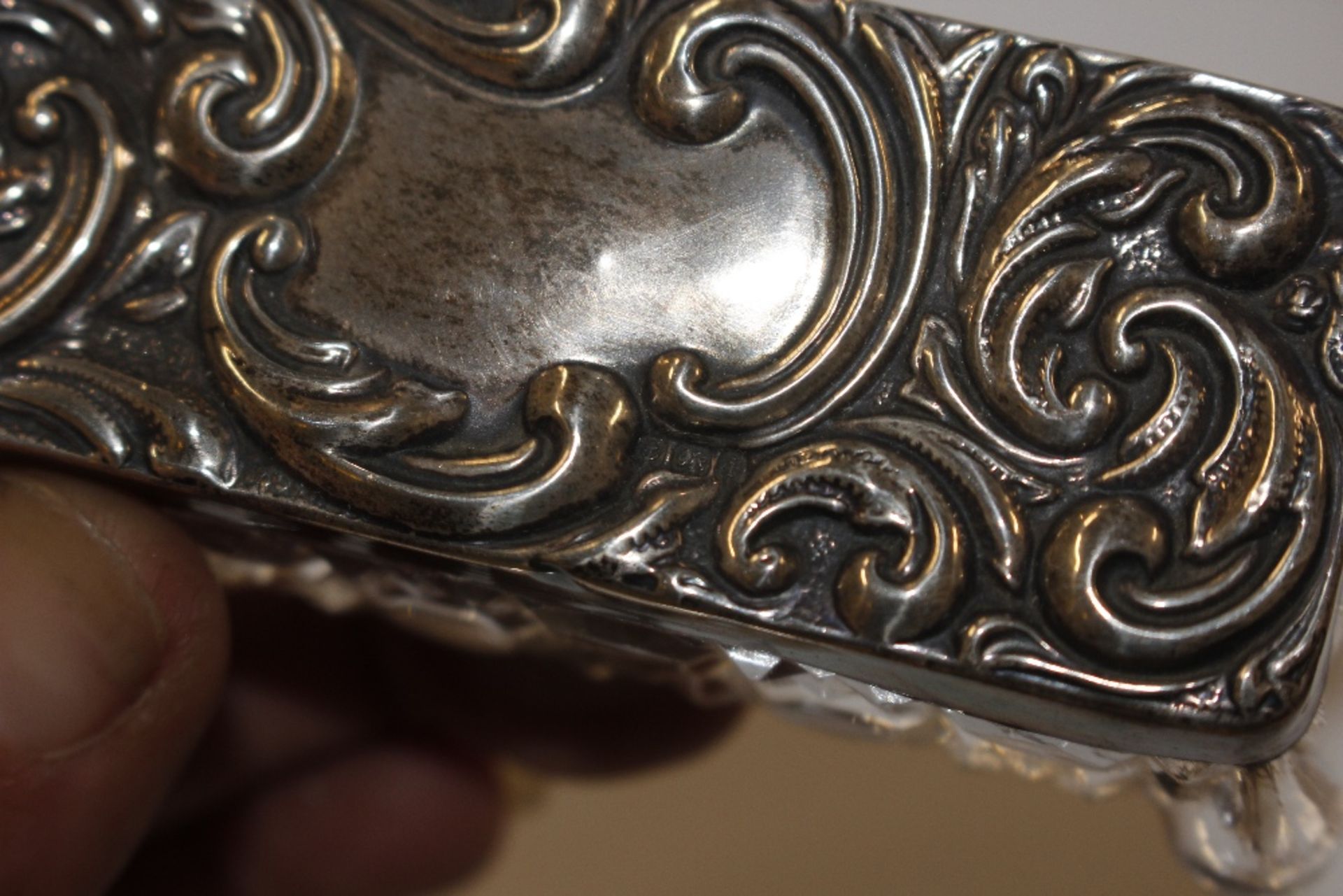 A cut glass and silver mounted hair tidy; a cut gl - Image 8 of 10