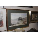 R W Hurlock, framed and glazed watercolour study e