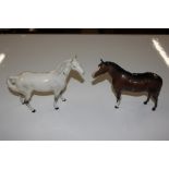 Two Beswick porcelain horses