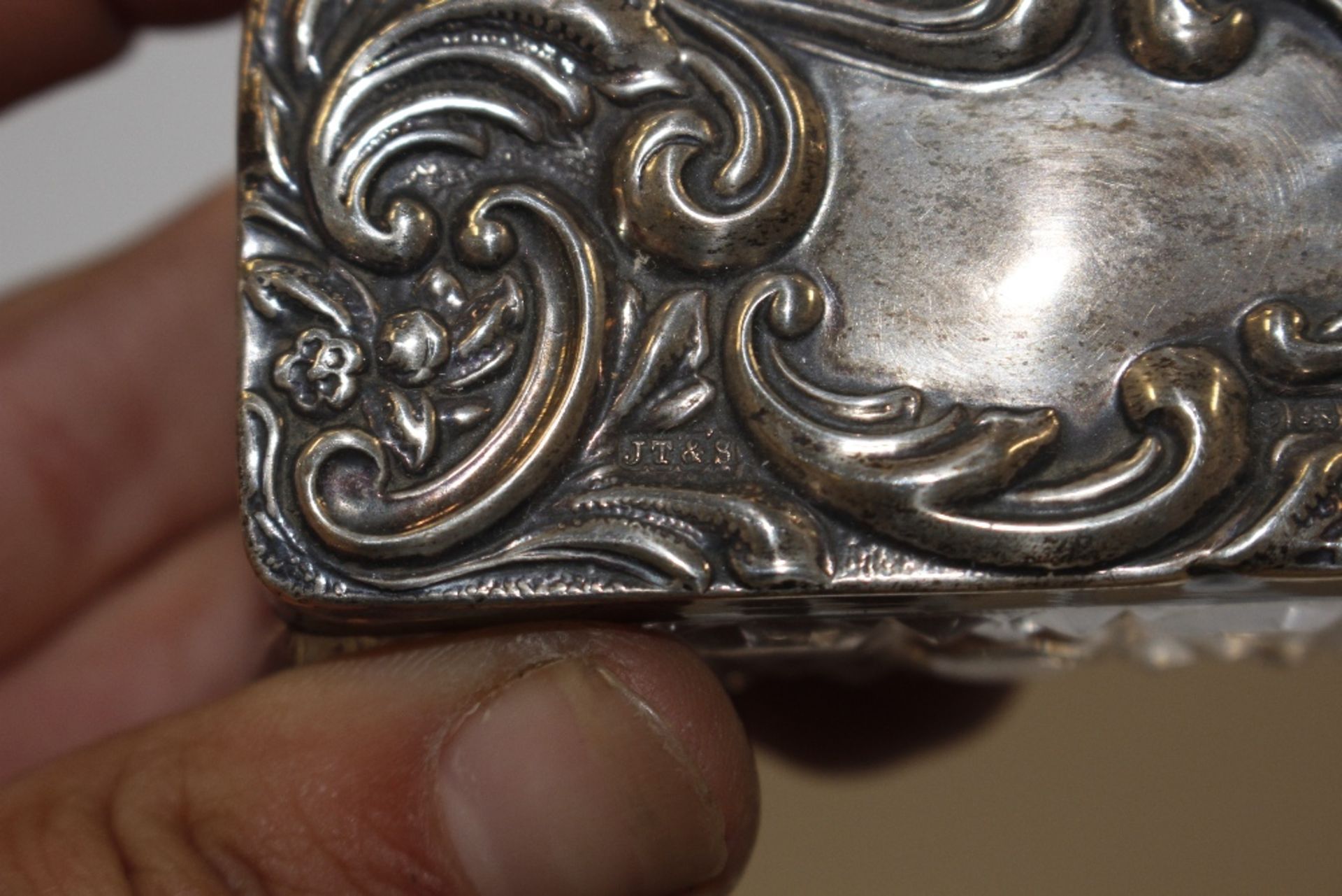 A cut glass and silver mounted hair tidy; a cut gl - Image 7 of 10