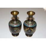 A pair of Cloisonné baluster vases
