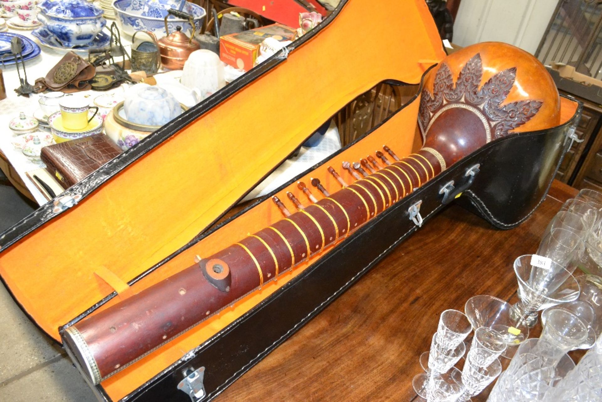 A Sitar in fitted case AF - Image 5 of 6