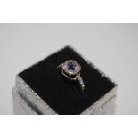 A 925 and amethyst set ring