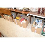 Five boxes of various books