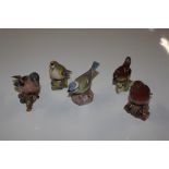 Four Beswick bird ornaments; and a Royal Worcester