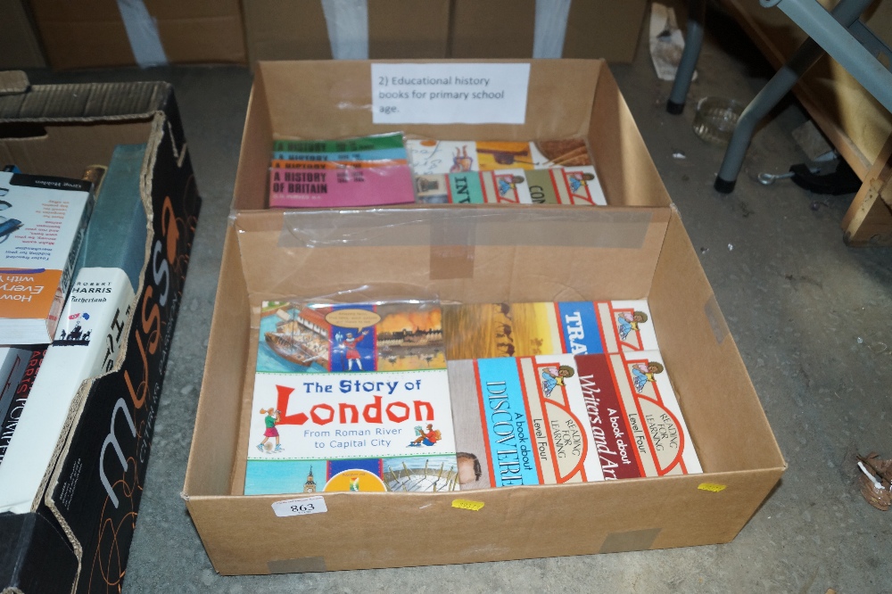 Two boxes of educational history books for Primary