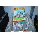 A box of various Lego