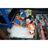 A box of soft toys