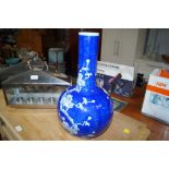 A Chinese blue and white "Hawthorn" vase with char