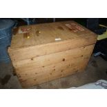 A wooden storage crate