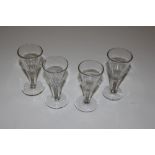 Four antique drinking glasses