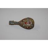 A micro mosaic brooch in the form of a mandolin