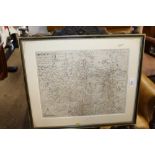 A framed and glazed map