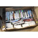 A box of various computer games