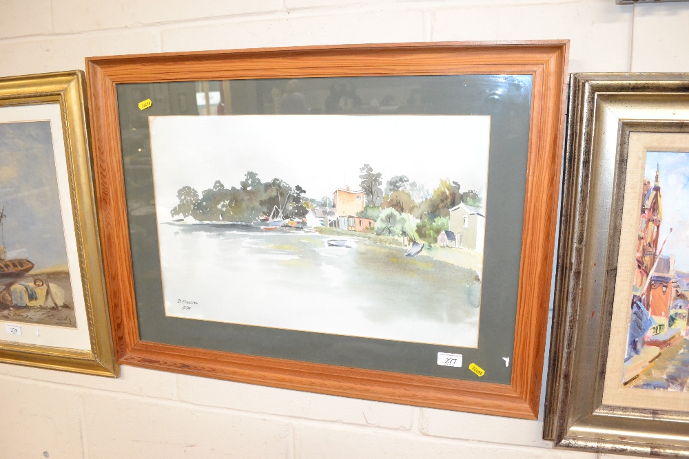 B. Foulds, watercolour study depicting lake scene