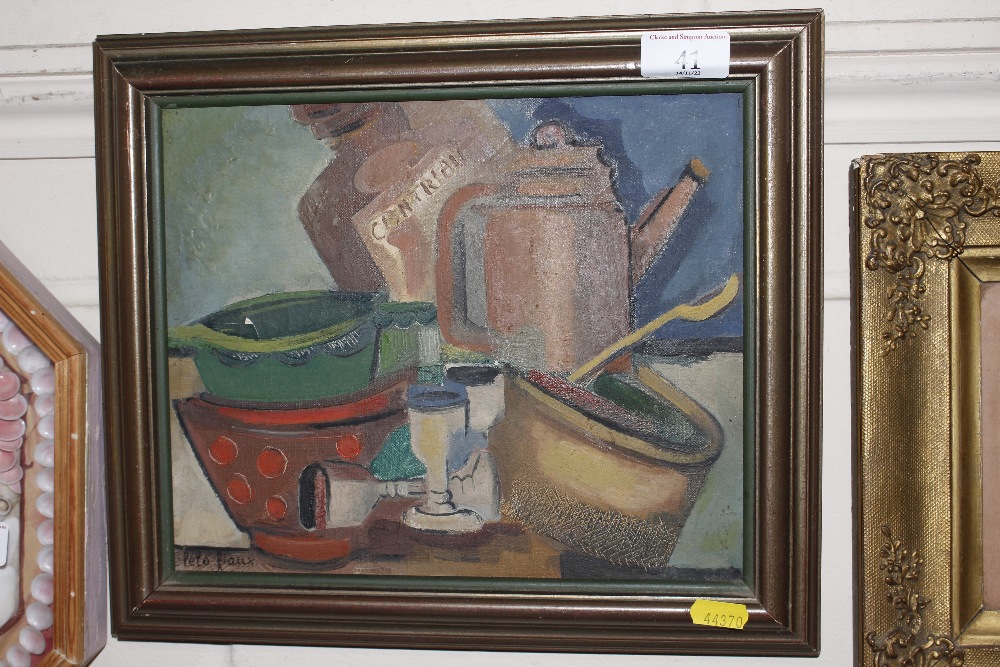 Peto Faux, oil on board of a still life study