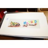A quantity of mounted watercolours, "mr Buddy In A