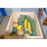 A box of artificial fruit