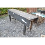 A wooden work bench