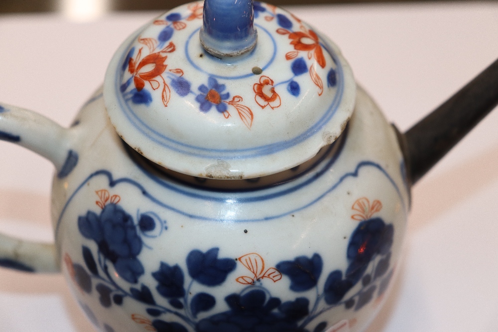 An 18th Century Chinese Imari tea pot with metal spout; and a similar example AF (2) - Image 3 of 12
