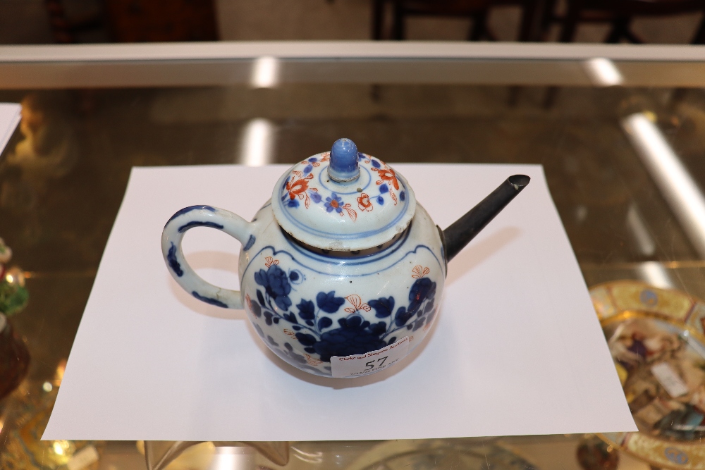 An 18th Century Chinese Imari tea pot with metal spout; and a similar example AF (2) - Image 2 of 12