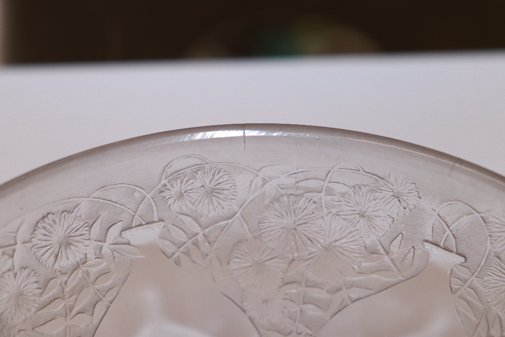 A small Lalique glass bowl, with leaf decoration, stamped R. Lalique France No.3290 to the base, - Image 2 of 3