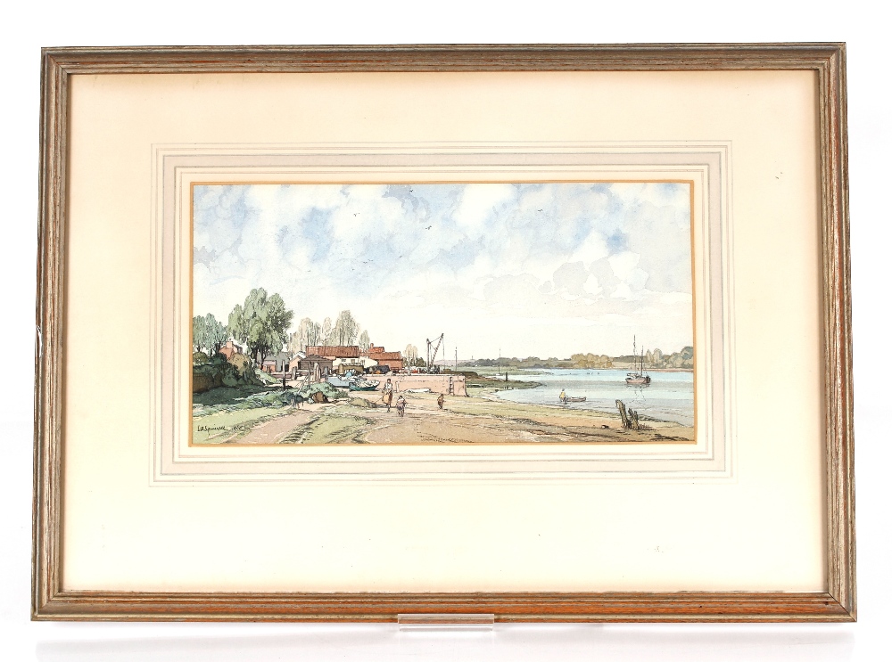 Leonard Russell Squirrell 1893-1979, study of the Quay Waldringfield signed watercolour, dated 1960. - Image 2 of 4