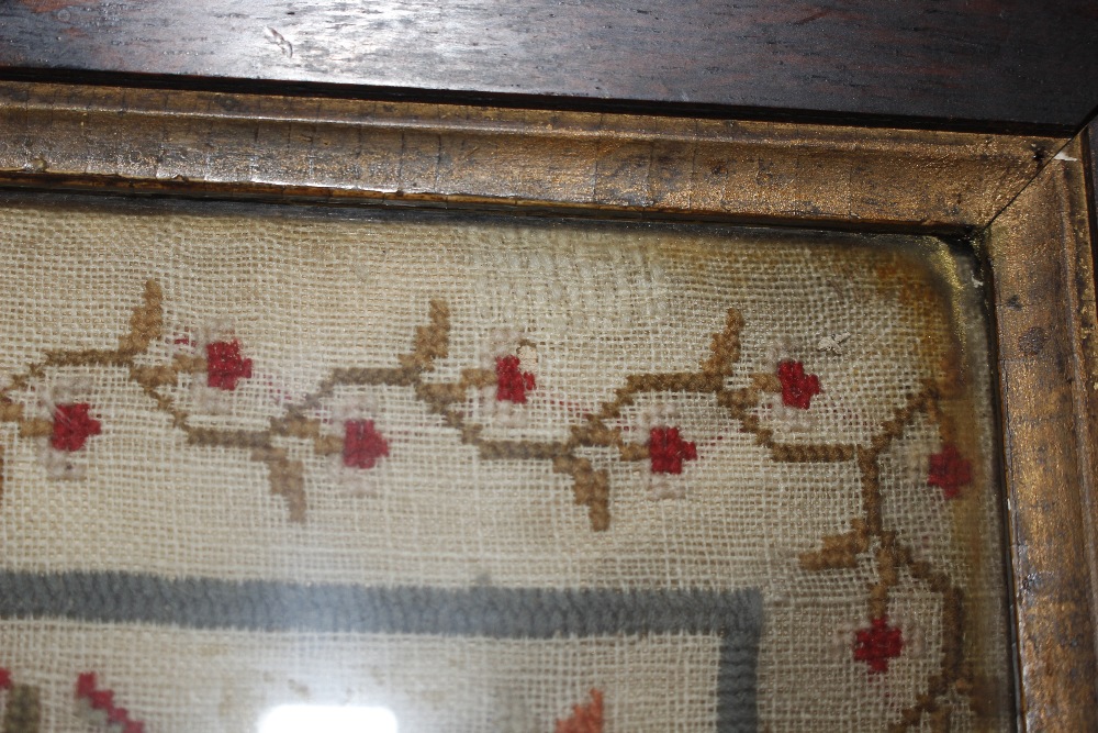 A Victorian sampler, worked by Jane Woodman Aged 14 Years, 1837, decorated with a house, trees - Image 3 of 10