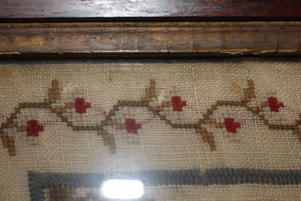 A Victorian sampler, worked by Jane Woodman Aged 14 Years, 1837, decorated with a house, trees - Image 5 of 10