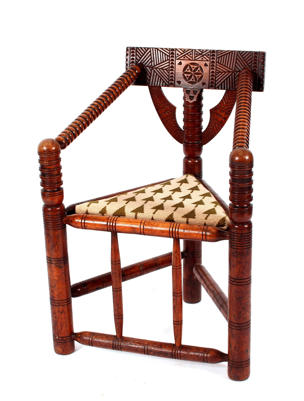 An oak turners chair of traditional form