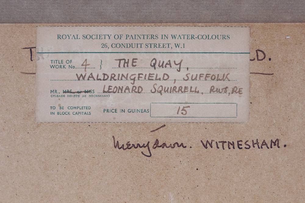 Leonard Russell Squirrell 1893-1979, study of the Quay Waldringfield signed watercolour, dated 1960. - Image 4 of 4