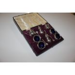 A cased eight piece silver cruet set, Birmingham 1