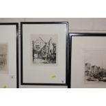 V. King, pencil signed etching "Angel Yard, Guildf