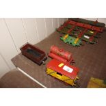 Three vintage Hornby "O" gauge trailers comprising