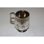 An EPNS silver plated Christening mug by James Dea