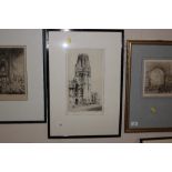 E. Maybrey, pencil signed etching "The Humanity To