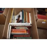 A box of various books