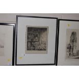 Gwen May, pencil signed etching "The New Theatre,