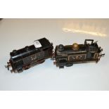 Two vintage Hornby "O" gauge clockwork engines - 1