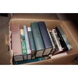 A box of various books