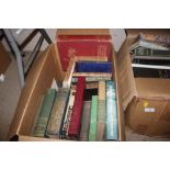 A box of various books