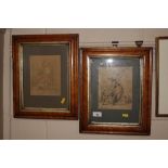 After George Morland, a pair of pencil sketches, r