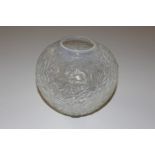 A Lalique glass vase with raised spiders web decor